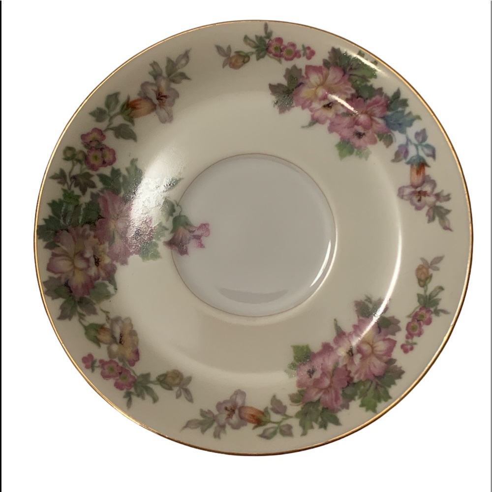 Rare Vintage Regal China floral saucer pair REG4 pattern